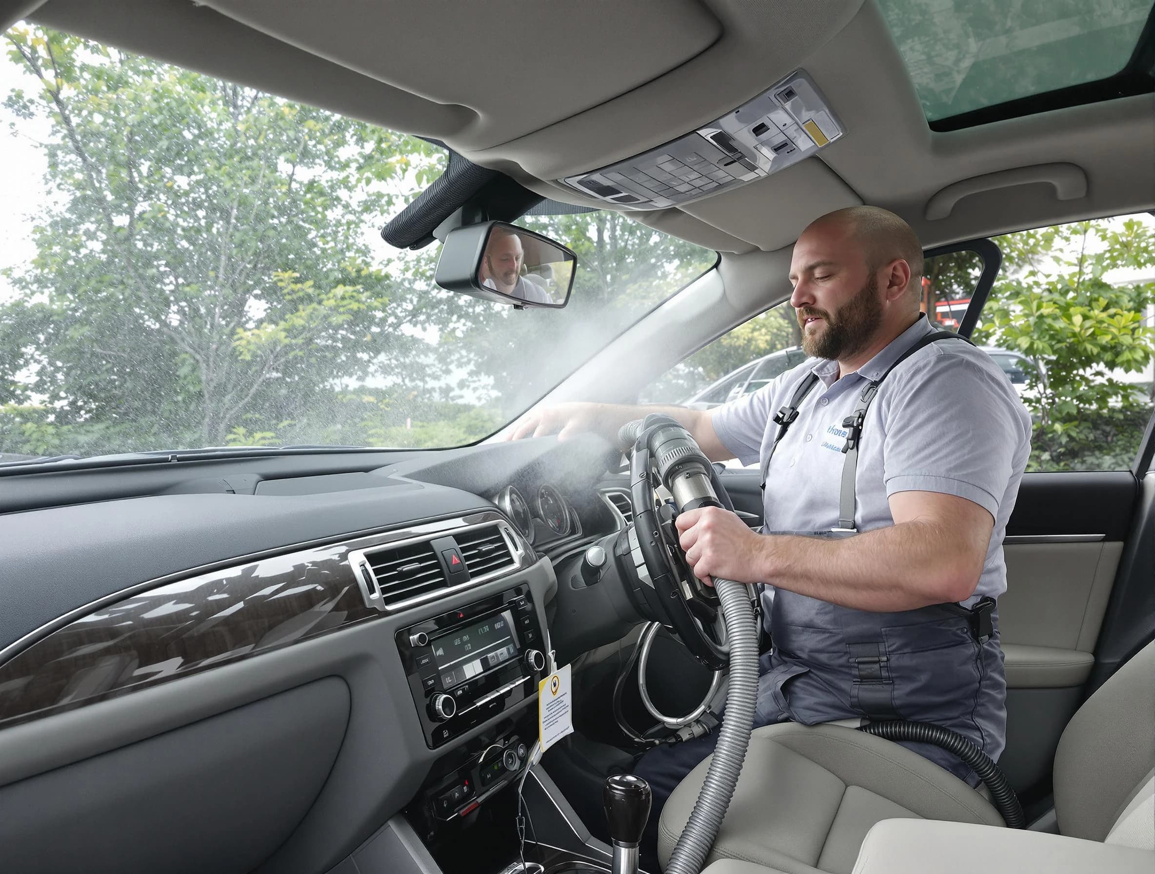 Westminster Air Duct Cleaning specialist performing professional car duct cleaning in Westminster