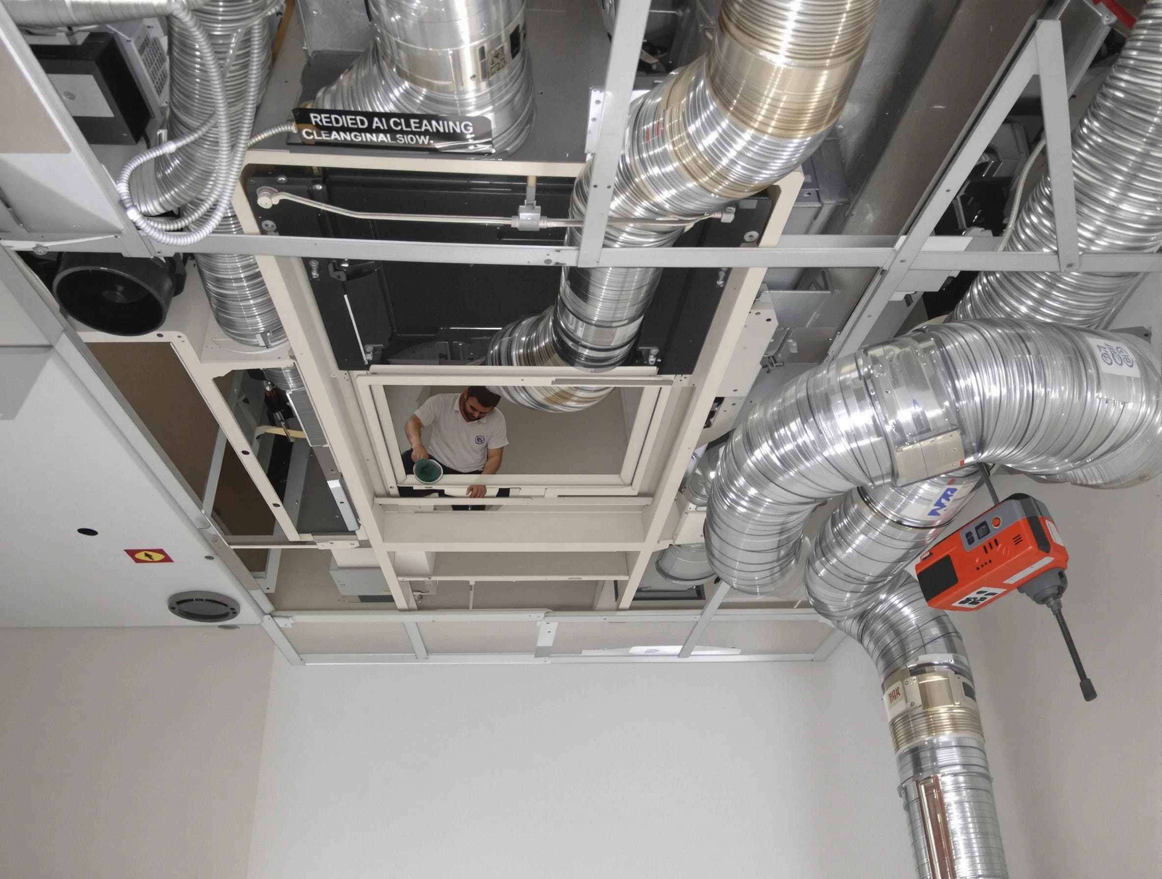 Westminster Air Duct Cleaning technician performing detailed central duct system cleaning in Westminster