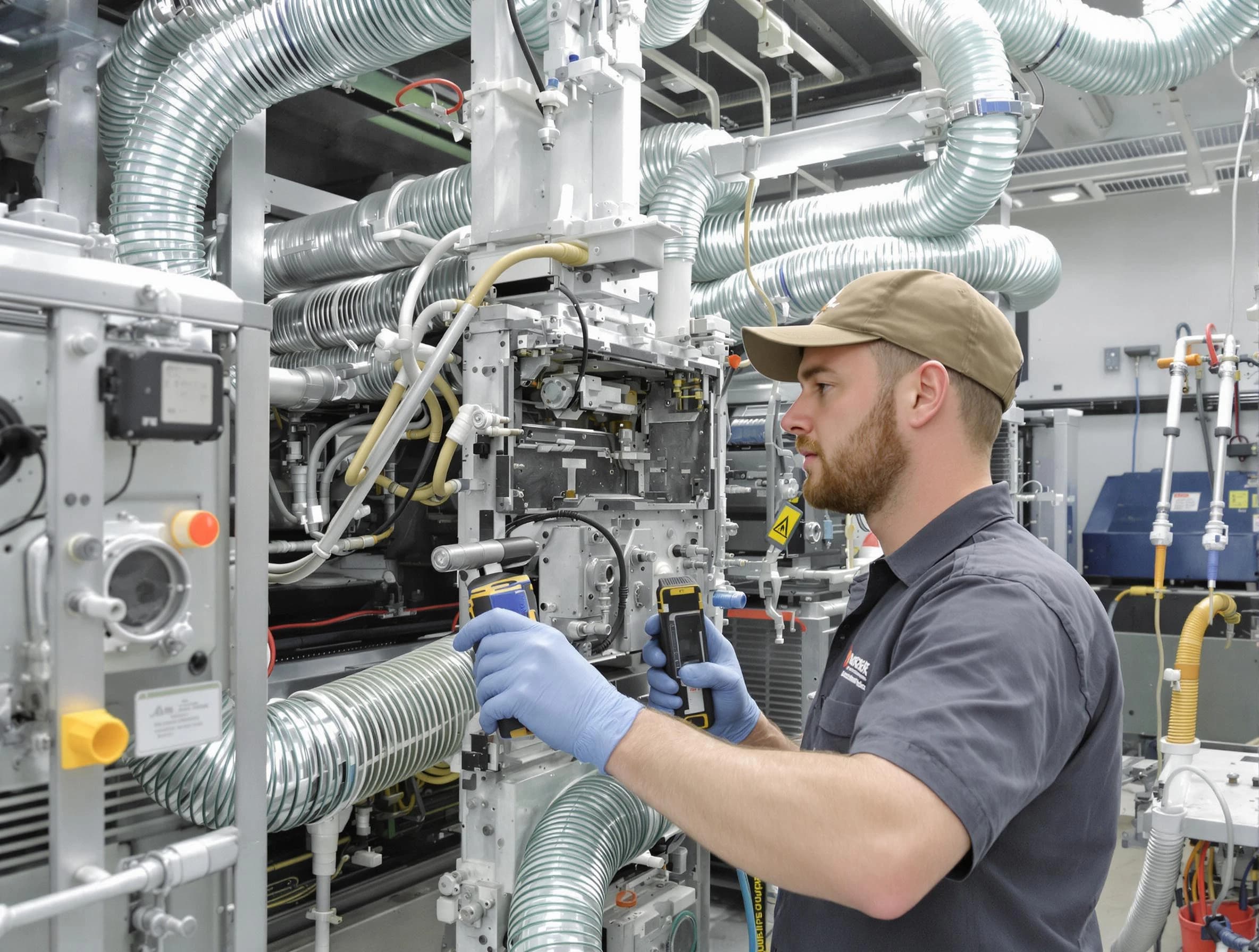 Westminster Air Duct Cleaning technician performing precision commercial coil cleaning at a business facility in Westminster