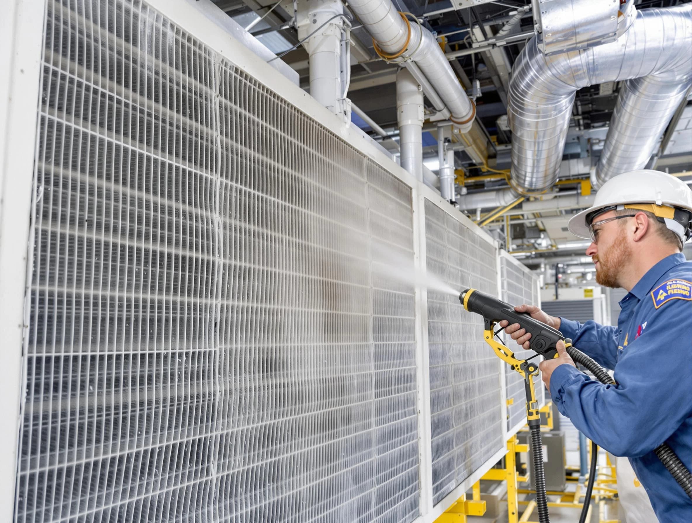 Professional commercial coil cleaning by Westminster Air Duct Cleaning in Westminster