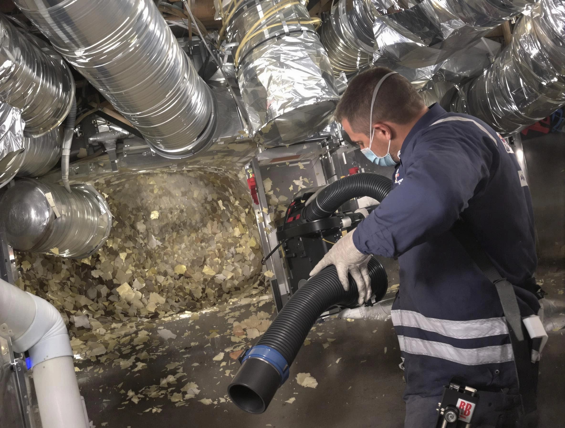 Westminster Air Duct Cleaning specialist operating negative pressure cleaning equipment for thorough duct maintenance in Westminster