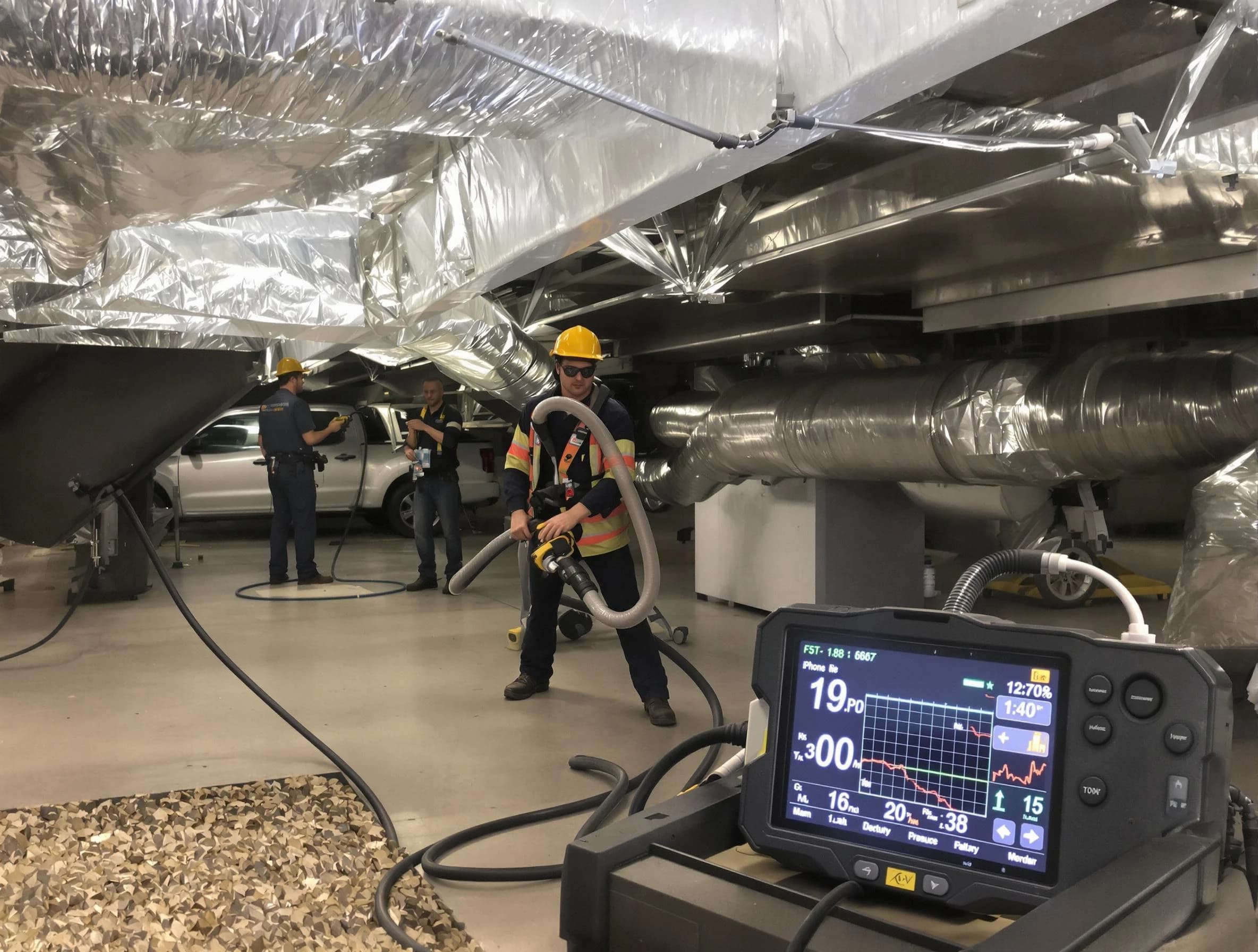 Professional negative pressure duct cleaning by Westminster Air Duct Cleaning in Westminster