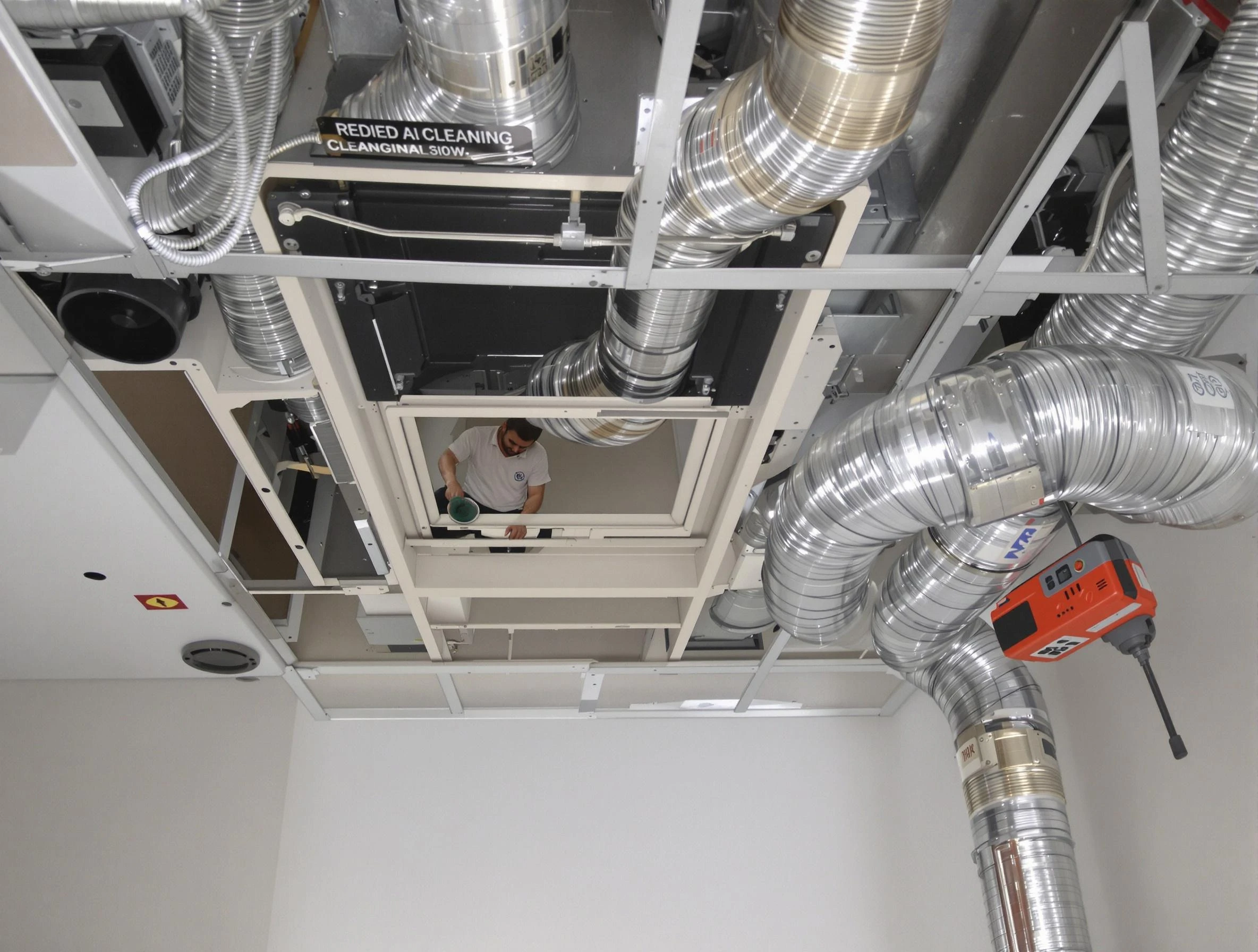 Westminster Air Duct Cleaning technician performing detailed central duct system cleaning in Westminster